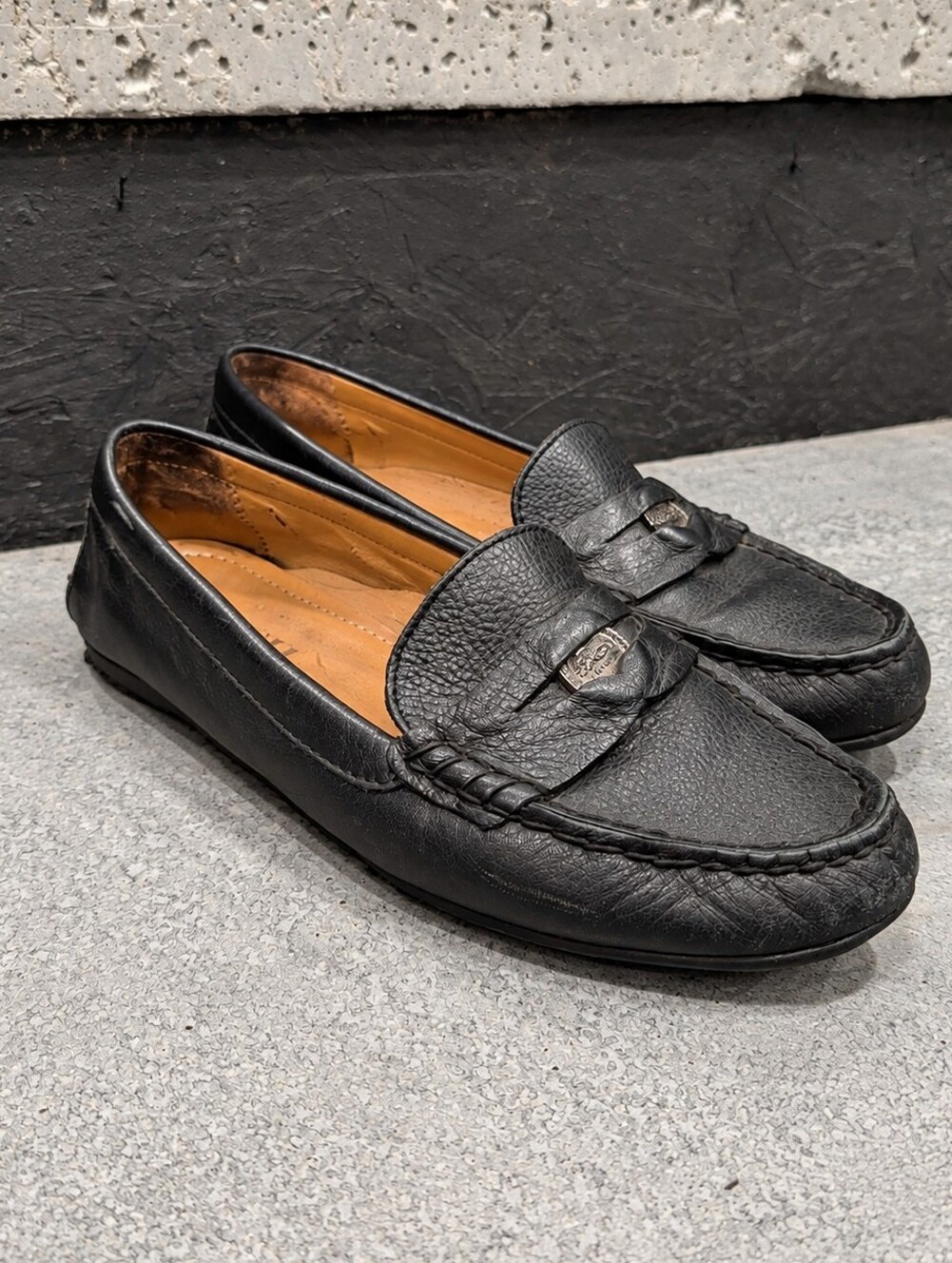 Coach Black Leather Loafers Women’s Size 6